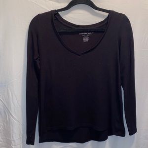 Black long sleeve American eagle top